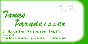 tamas paradeisser business card